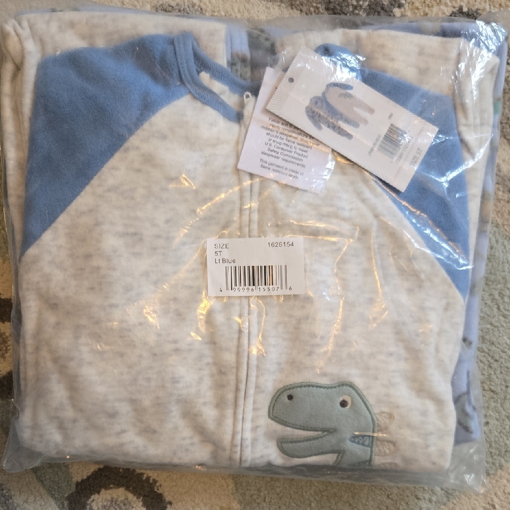 Kids Blue and White Fleece Pajama Set
